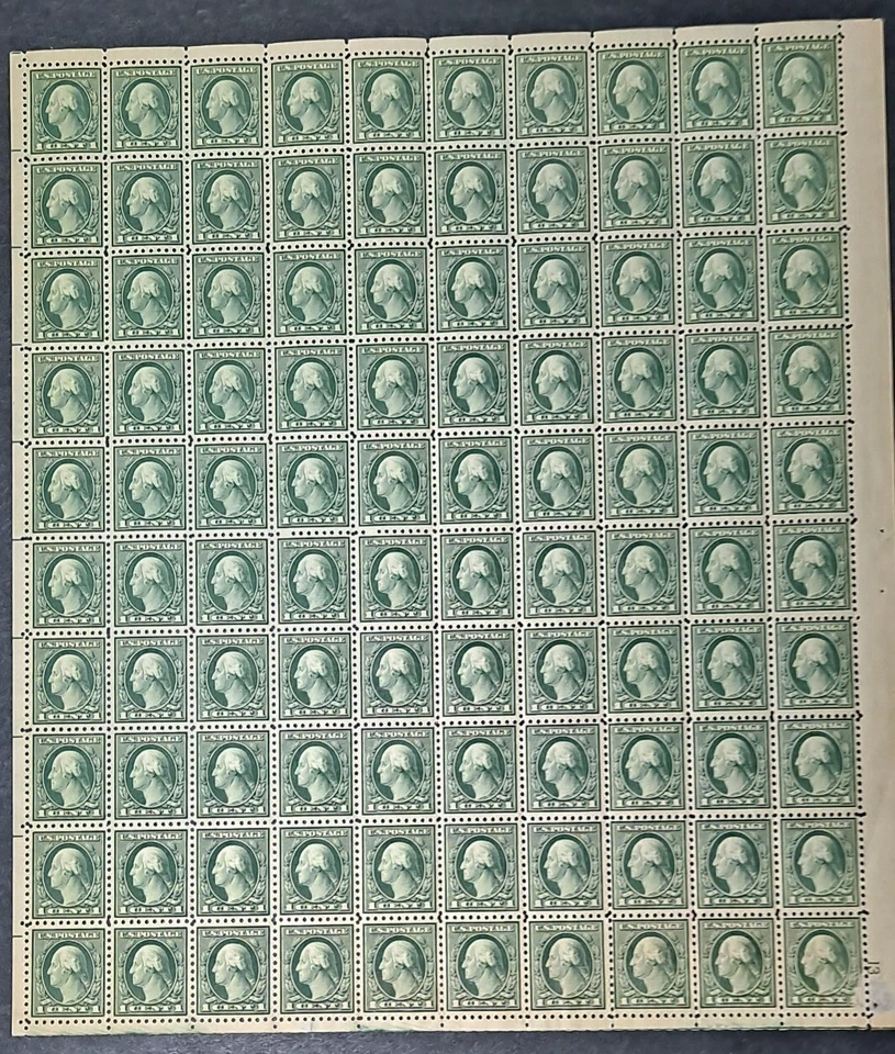 US Stamp Full Sheet #543 - Washington 1 Cent, 1921 MNH with OG - Image 1 of 4