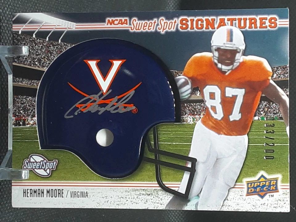 HERMAN MOORE 2010 SWEET SPOT NCAA AUTO HELMET LIONS VIRGINIA CAVALIERS QQ - Image 1 of 2