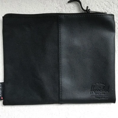 Herschel Virgin Airlines Toiletry Bag Faux Leather Black Pouch - Image 1 of 4