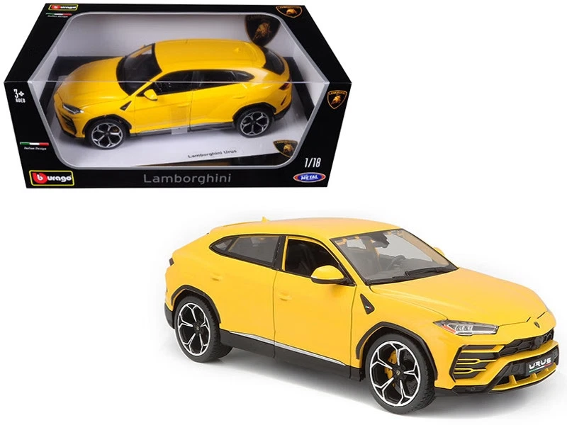 Carro modelo Lamborghini Urus amarelo fundido em escala 1/18 por Bburago - Imagem 1 de 1