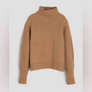 Abgemeldet 100% Kaschmir Rippstrick Rollkragen Pullover Medium Camel Caramel - Bild 1 von 7