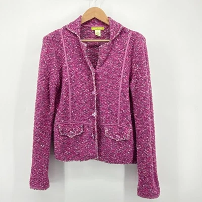Cárdigan Chaqueta Blazer Sigrid Olsen Petite Tejido Texturizado Medio Rosa Tweed Foto 1 de 4