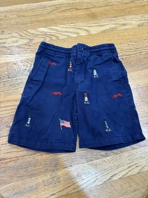 Polo Ralph Lauren Prepster Chino Short Boys 6 Nautical Boating Kids USA Flag - Image 1 of 4