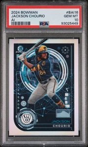 2024 Bowman Chrome Milwaukee Brewers Jackson Chourio AI PSA 10 - Bild 1 von 3