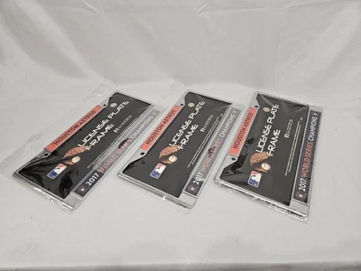 Lot Of 3 - Houston Astros 2017 World Series Champions Metal License Plate Frames - Image 1 of 3