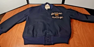 Vintage Maritime College SUNY Letterman Wool Varsity Jacket 48 XXL Tim McAuliffe - Picture 1 of 13