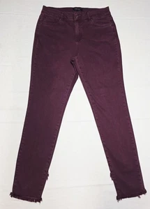 Charlie B weinrote weinrote Jeans Größe 10 Fransensaum Skinny - Bild 1 von 7