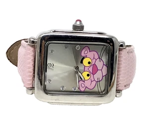 Pink Panther 40th Anniversary Watch Rectangle Silver Dial Pink Strap New Battery - Bild 1 von 10
