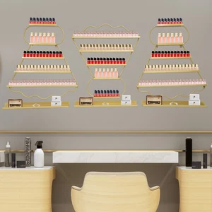 Espositore smalto 5 livelli metallo supporto a parete organizer scaffale forma badminton - Foto 1 di 20