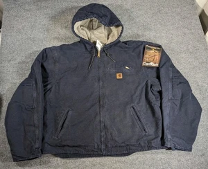 NOS VINTAGE! Carhartt Uomo J141 Giacca Sherpa Foderata Arenaria Sierra Blu Taglia 2XL - Foto 1 di 8