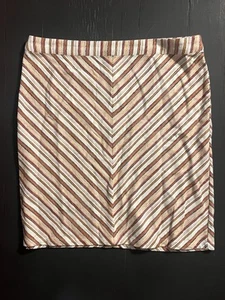 Liz Claiborne Women's Chevron Striped Textured Cotton A-Line Skirt Size 18 - Picture 1 of 7