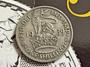 1939 George VI British Silver One Shilling Coin - Picture 1 of 2
