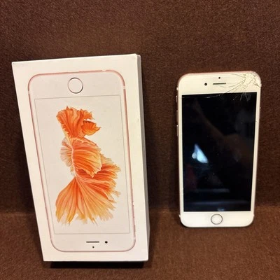 苹果 iPhone 6S 64GB 无锁版 - 屏幕有裂纹 - 玫瑰金! 带盒! 看!! — 第 1/4 张图片