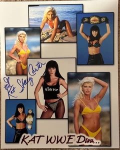 🔥 STACY CARTER TOPLESS Signed 8x10 WWF WWE Photo 🖊️ Women’s Champ The Kat 💥 - Picture 1 of 2