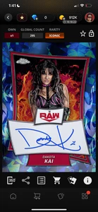 DIGITAL Topps WWE Slam Chrome Sapphire 25 Dakota Kai Red Brand Signature - Bild 1 von 2