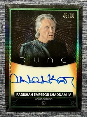 2025 Topps cromo verde duna automático Christopher Walken #ed 45/99 Foto 1 de 2