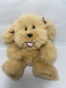 Jerry Pets Plush Tan Puppy Dog Rare Open Mouth Korea VTG Jerry Elsner Korea EUC - Picture 1 of 8
