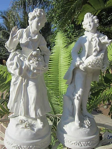 Pair Antique German Sevres quality Bisque/Parian ware Figurine Statue Marked - Picture 1 of 12