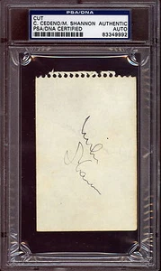 ST LOUIS CARDINALS Mike Shannon 1964-67 WS Cesar Cedeno AUTOGRAPH CUT PSA DNA - Picture 1 of 2