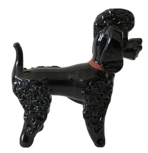 Vintage Handmade Glass Black Curly Poodle Dog Mini Miniature Sm Figurine Figure - Picture 1 of 6