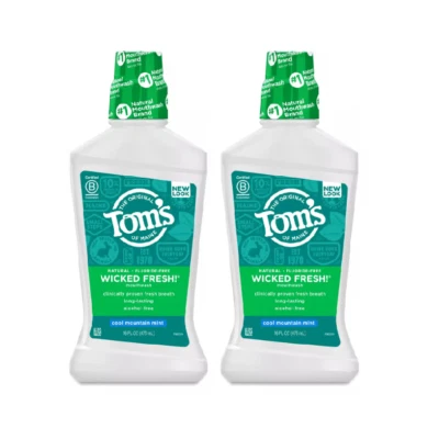 Enjuague bucal Tom's of Maine Wicked Fresh Cool Mountain Mint 16 oz (paquete de 2) Foto 1 de 2