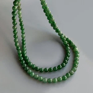 【KATHY JADE】 Collana di perle di giada giadeite verde smeraldo《113》《Grado A》 - Foto 1 di 1