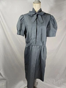 Vintage SEKRETÄR Fliege Kleid Pokadot Knielang - Bild 1 von 5