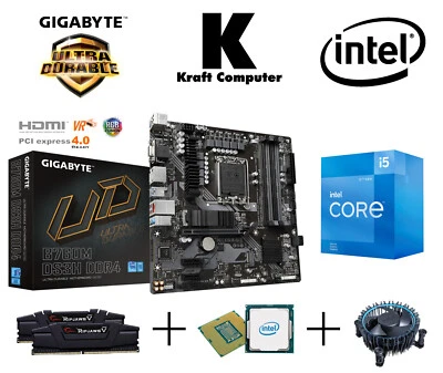 PC Bundle AufrüstKit Intel 12400F (6x4,4GHz)+ Gigabyte B760M DS3H + 16GB 3600MHz - Bild 1 von 4
