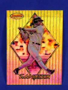 1999 BOWMAN'S BEST ATOMIC REFRACTOR #41 TODD HELTON 003/100 ROCKIES - Picture 1 of 2
