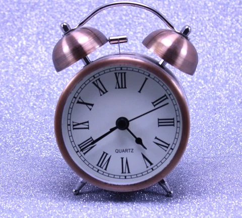 Vintage Clock Old Style Bronze Bell Alarm Nice Looking Lighting Button Cover