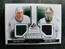 2014-15 SP Game Used Authentic Fabrics Dual #AF2HT Board Hull/Marty Turco