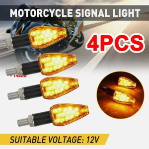4PCS Mini Motorcycle LED Turn Signals Blinker Light Indicator Amber Lamp 12V - Picture 1 of 9