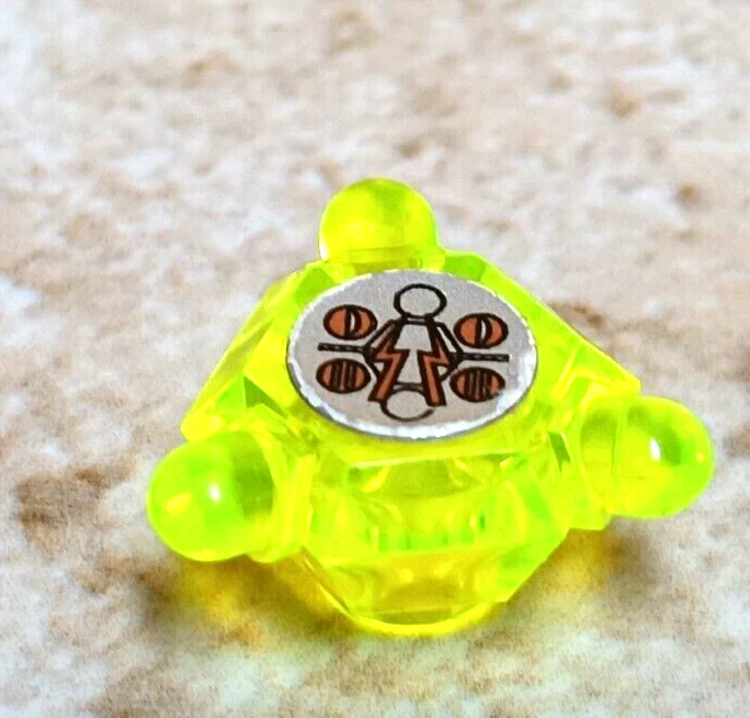 LEGO Insectoids Magnetic sticker 3 Point Trans Neon Yellow Insect Power Energy - Image 1 of 1