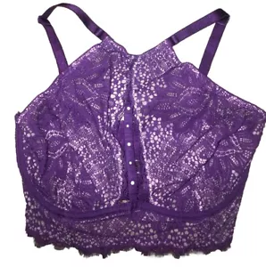 Sujetador Victorias Secret Muy Sexy Cuello Alto 32DD Púrpura Sin Forro Perlas NUEVO - Imagen 1 de 8