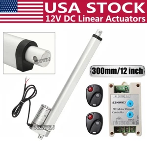 DC 12V 12" inch Linear Actuator W/ Wireless Remote Controller for Electric Power - Picture 1 of 12