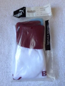 BNIP 2016-17 PUMA BURNLEY EPL PLAYER HOME WHITE SOCCER SOCKS L - Picture 1 of 9