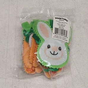2 PACKS OF BUNNY AND CARROT EASTER FELT GARLAND 6' LONG EACH- TOTAL 12 FOOT- NEW - Picture 1 of 1