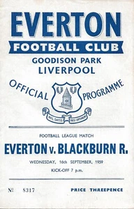 EVERTON V BLACKBURN ROVERS ~ 16 SEPTEMBER 1959 ~ 1ST DIVISION FOOTBALL PROGRAMME - Picture 1 of 1