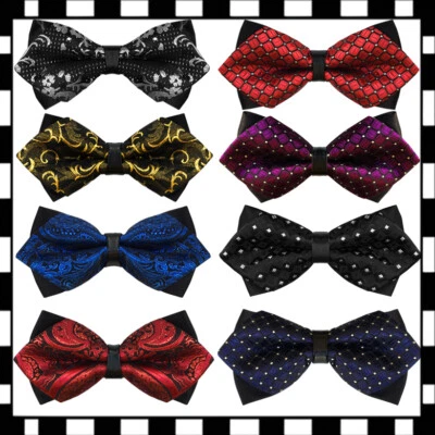 Pajarita Clásica Moda Novedad Hombres Esmoquin Ajustable Pajarita Boda Padrinos de boda Foto 1 de 2