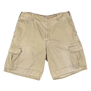 Vintage Tommy Bahama Cargo Shorts Mens 35 Tan Heavy Cotton 9" Inseam Casual - Picture 1 of 12