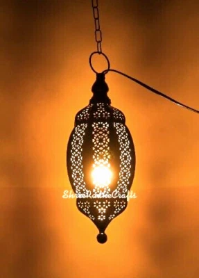 Lámpara colgante de techo marroquí hecha a mano turca moderna de diseño vintage de 10" Foto 1 de 4