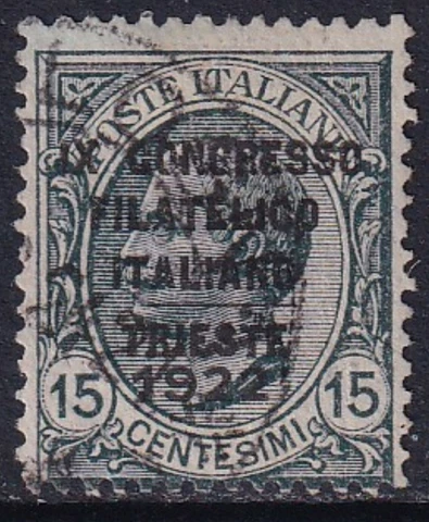 ITALY 1922 Philatelic Congress 15c Slate SG 123 Used (CV £300) Cover