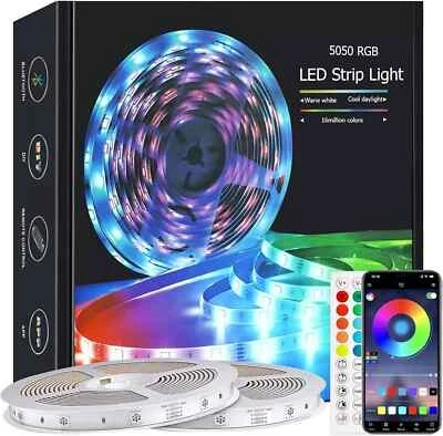 Striscia LED Luci 20M Musica Sincronizzazione Cambia Colore RGB Telecomando Bluetooth App Festa UK - Immagine 1 di 4