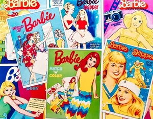 Vintage Retro 80's Barbie Book Covers Colorful STICKERS - Just Cut & Use! - Picture 1 of 2