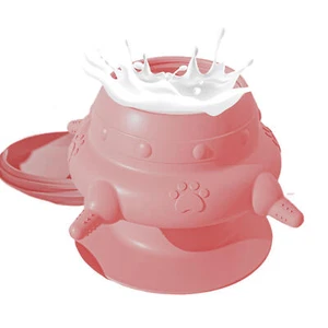 4 Nipples Silicone Puppy Feeder Milk Feeding Bowl Nursing Puppy Bottles Kittens - Picture 1 of 5