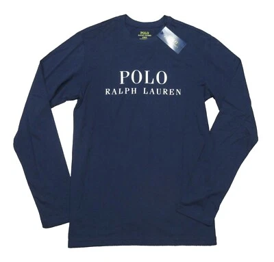 Polo Ralph Lauren Men's Navy Logo Graphic Crew-Neck Long Sleeve Sleep T-Shirt - Image 1 of 3