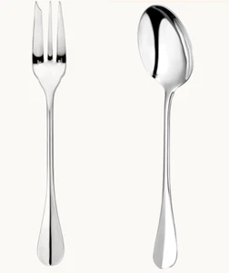 Christofle Fidelio Silver-Plated Serving Fork And Spoon - Picture 1 of 2