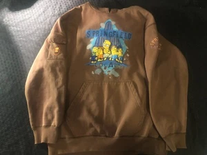 Calhoun Sportswear The Simpsons Springfield Locals Hoodie Brown Heavy Size Large - Picture 1 of 7