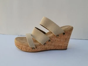 NEU XOXO Slipper gebändert Kork Keilabsatz Sandale Größe-7,5 - Bild 1 von 8