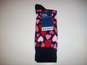 Calcetines Old Navy Para Hombre Un Par Crew Multi Todo Corazones Novedad Talla Única Nuevos - Imagen 1 de 2